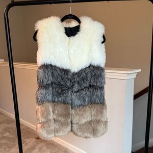 Elegant Multicolor Faux Fur Vest